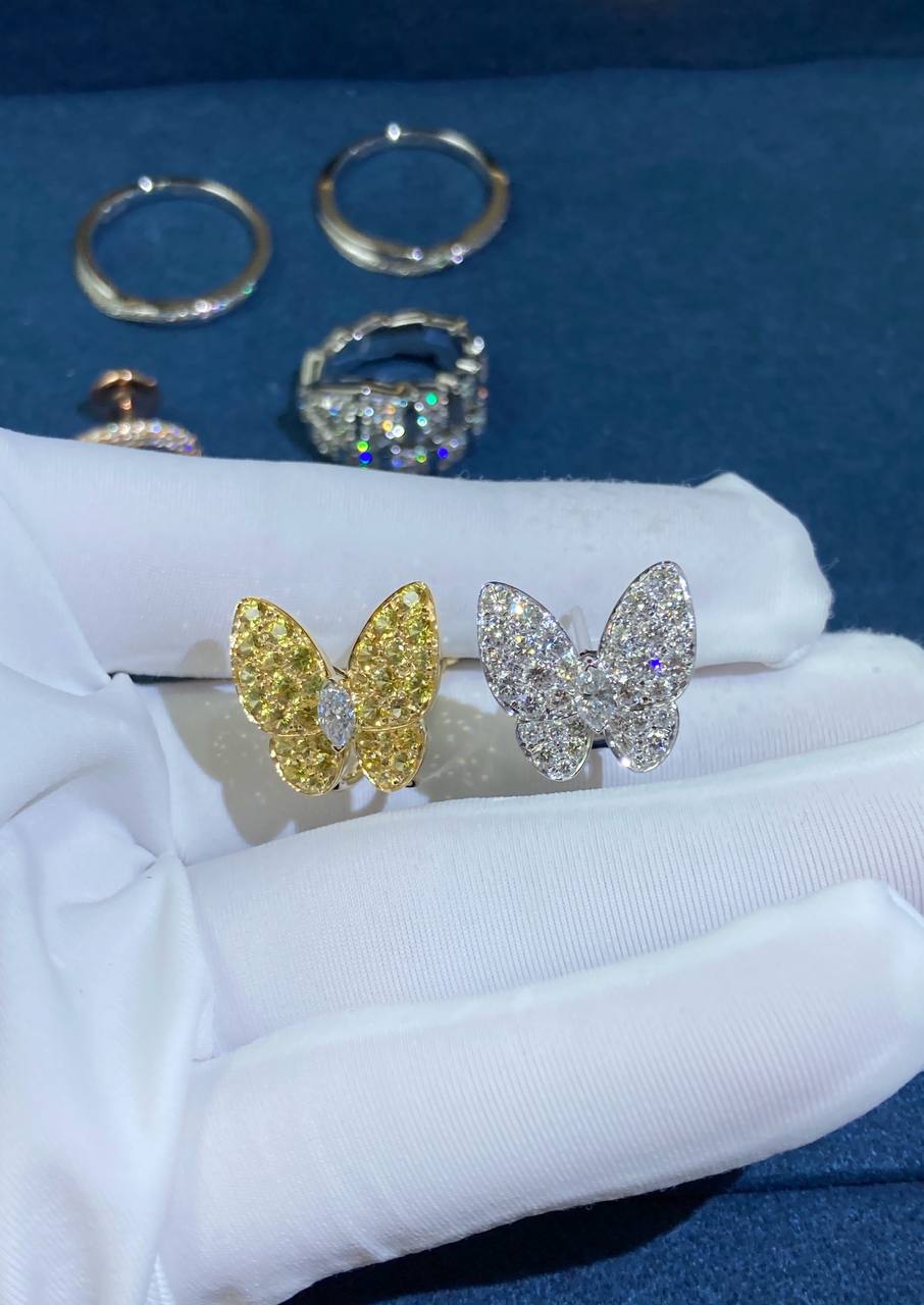 VC butterfly earrings with sapphires and diamonds