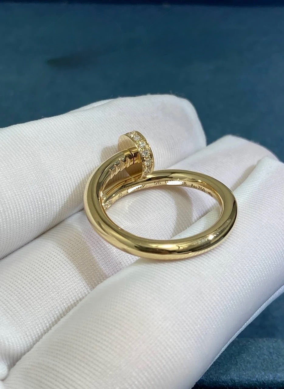 Nail ring with diamonds, Classic model