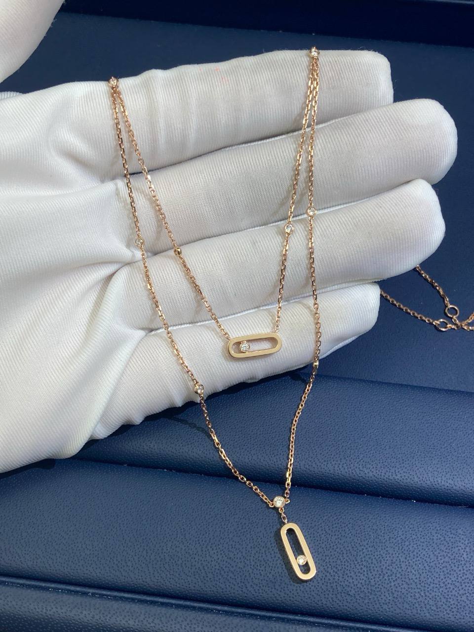 MSSK two-row necklace with diamonds