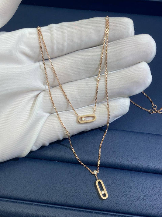 MSSK two-row necklace with diamonds