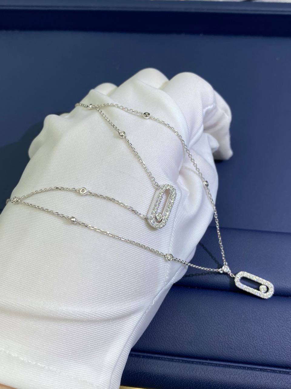 MSSK double row necklace with diamonds