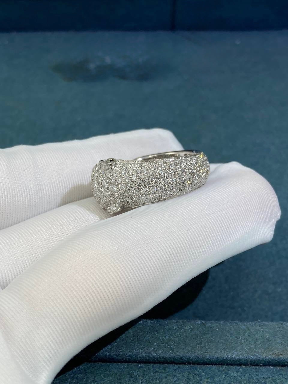 Panther full pave diamond ring Medium model
