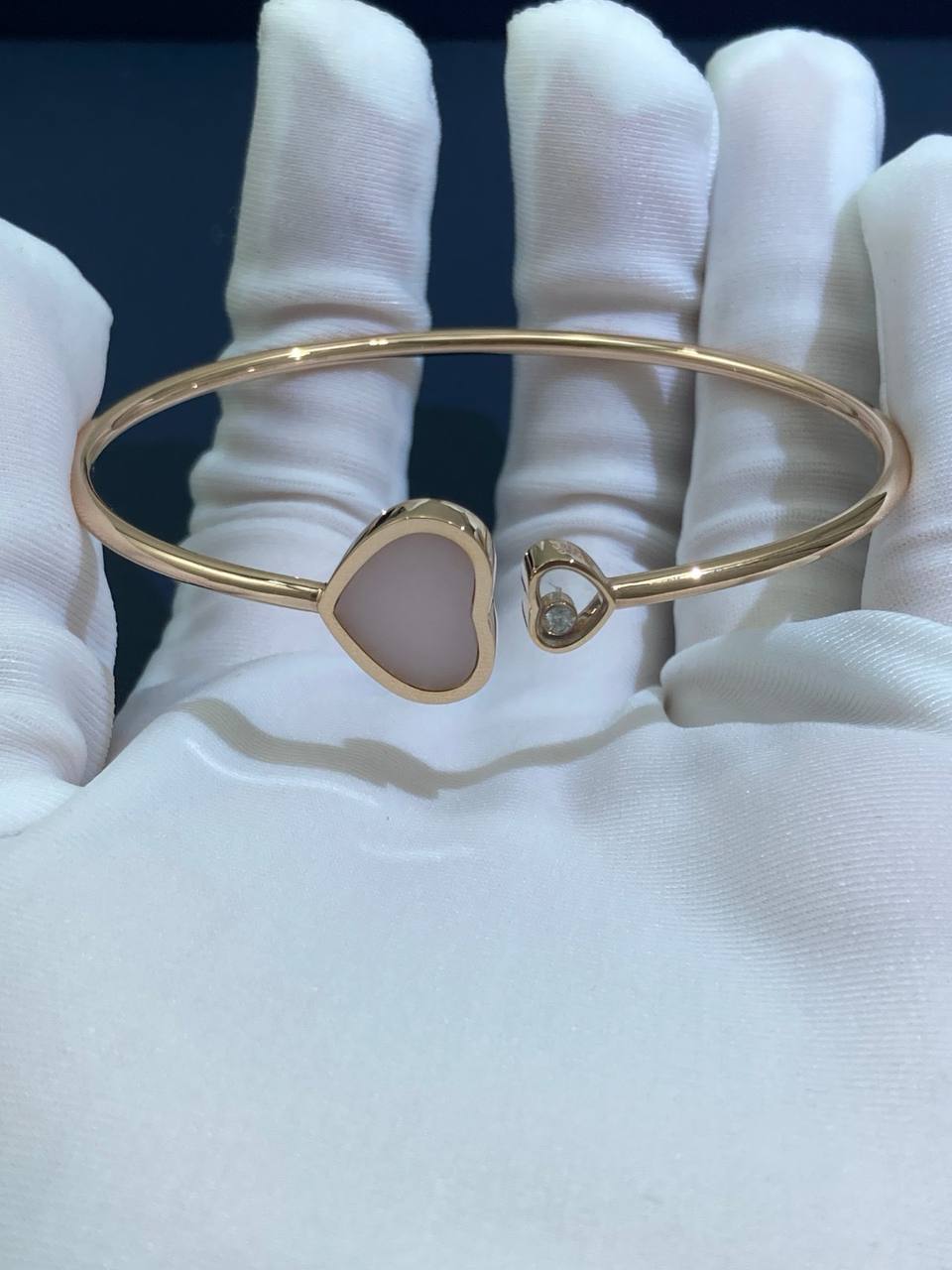 CHPRD heart pink Opal bracelet with 1 diamond
