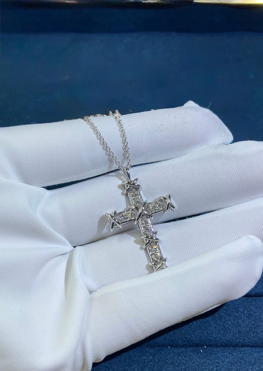 TC cross pendant with diamonds