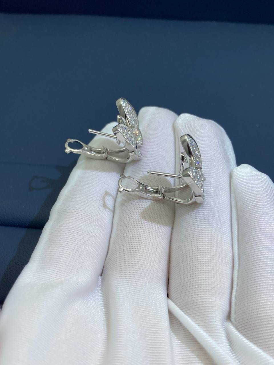 VC butterfly full pave diamond earrings