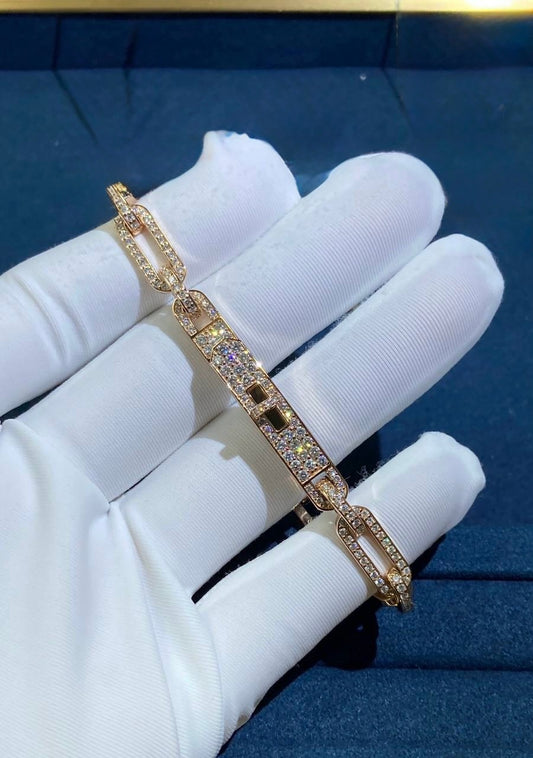 HRMS full pave diamond chain bracelet