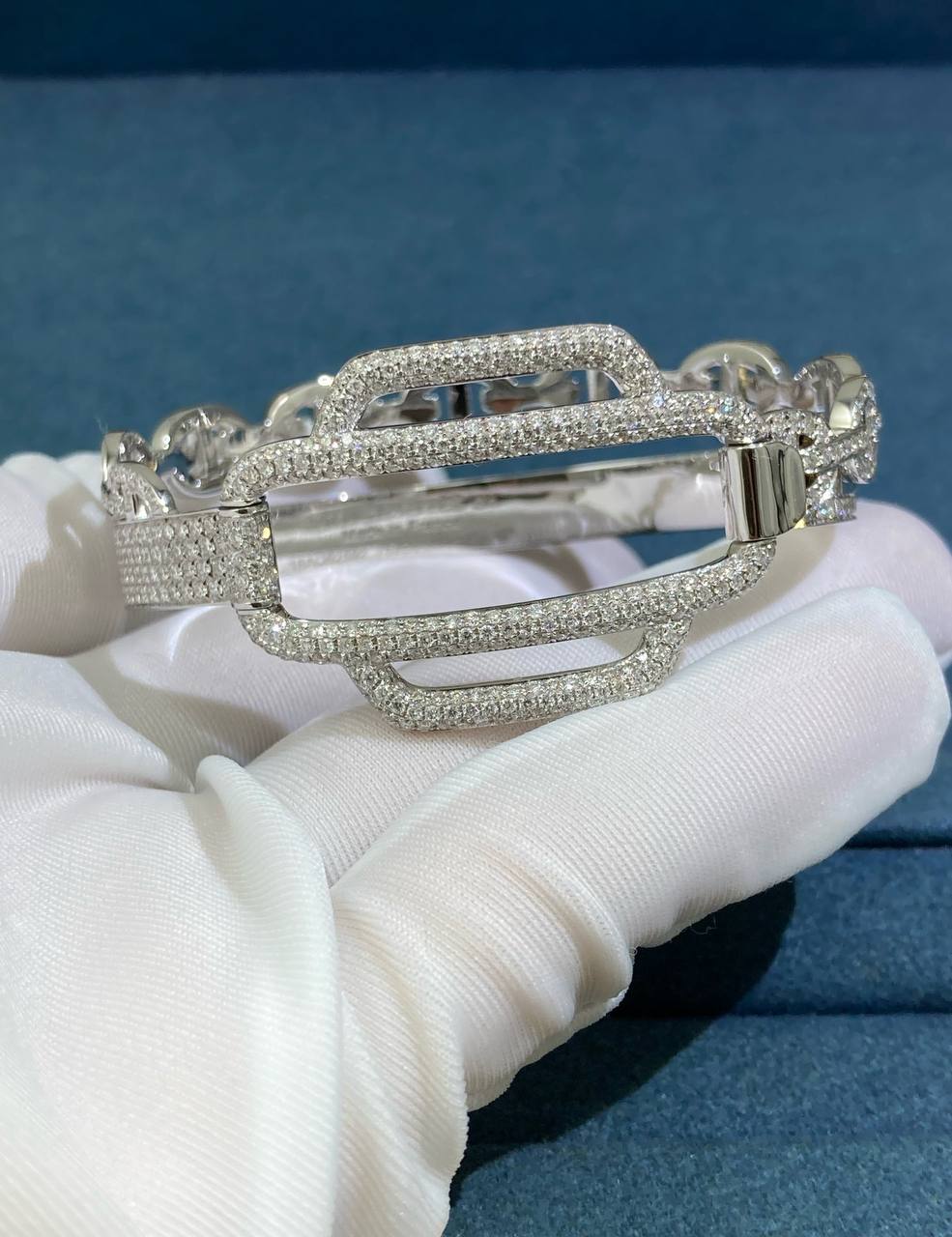 HRMS double row full pave diamond bracelet