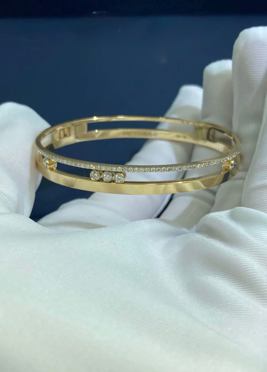 MSSK bracelet with with half-pave diamonds