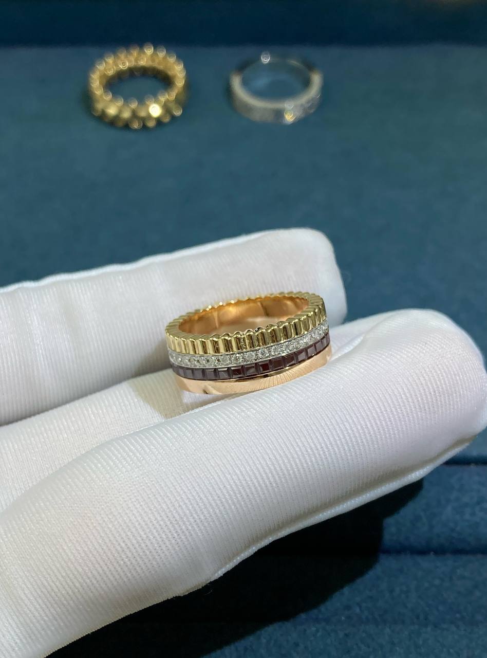 BCHRN half-pave diamond ring with PVD, Medium model
