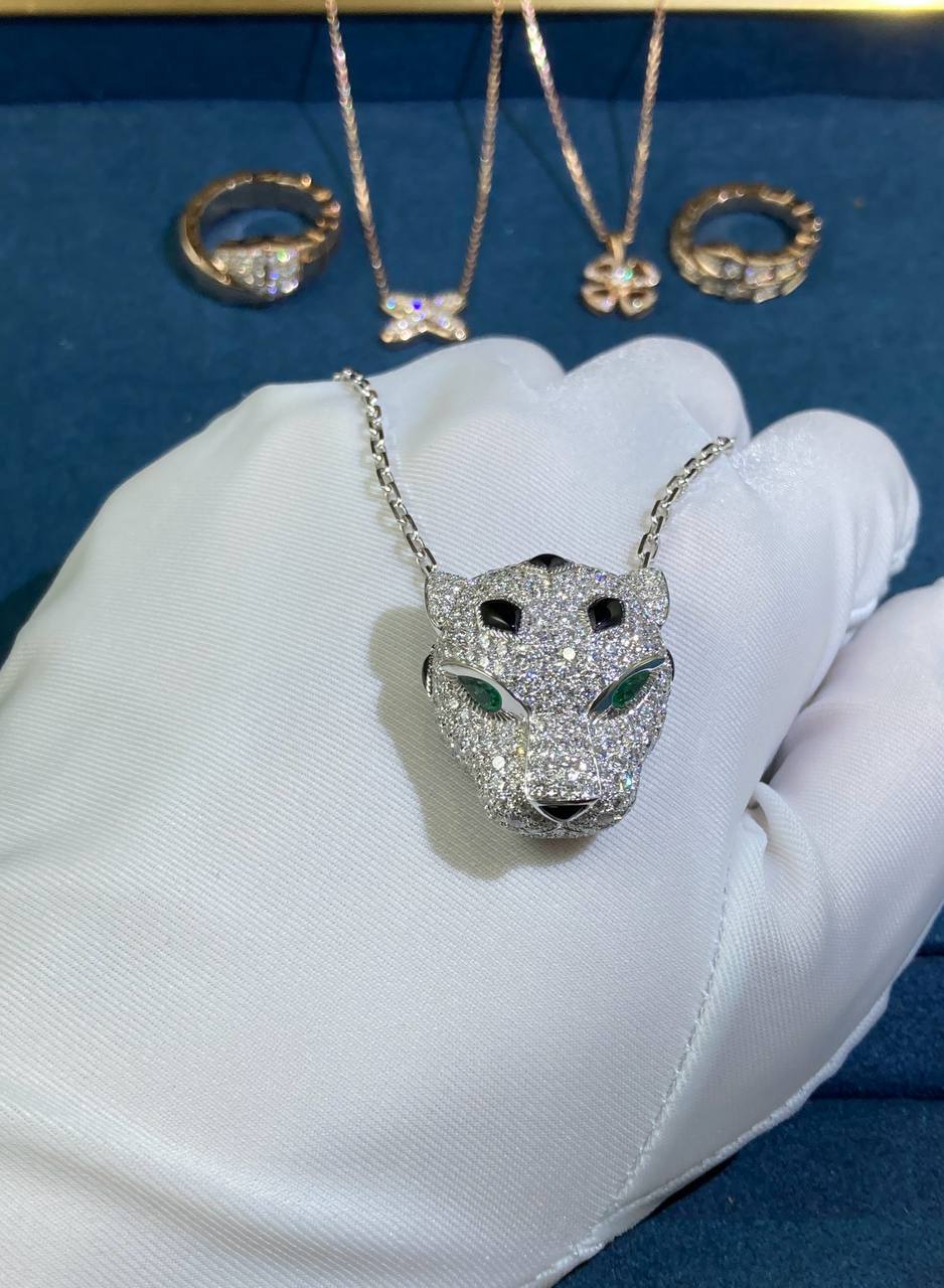 Panther full pave diamond pendant