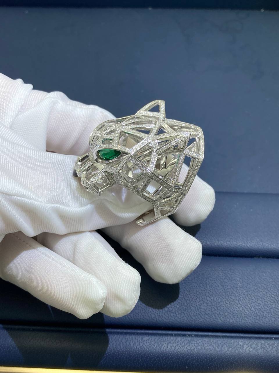 Panther Open-work full pave diamond ring