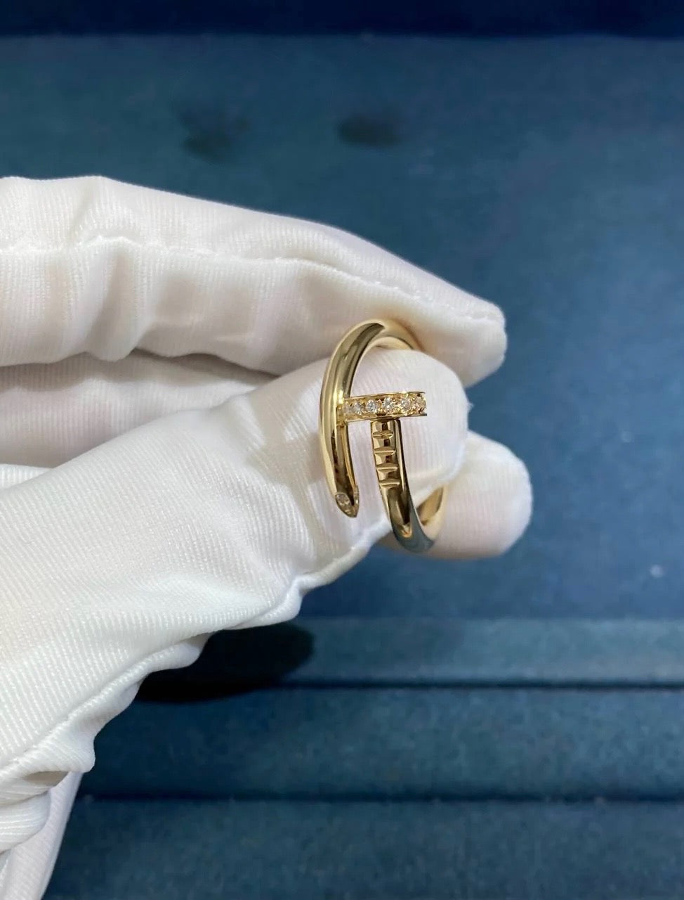 Nail ring with diamonds, Classic model