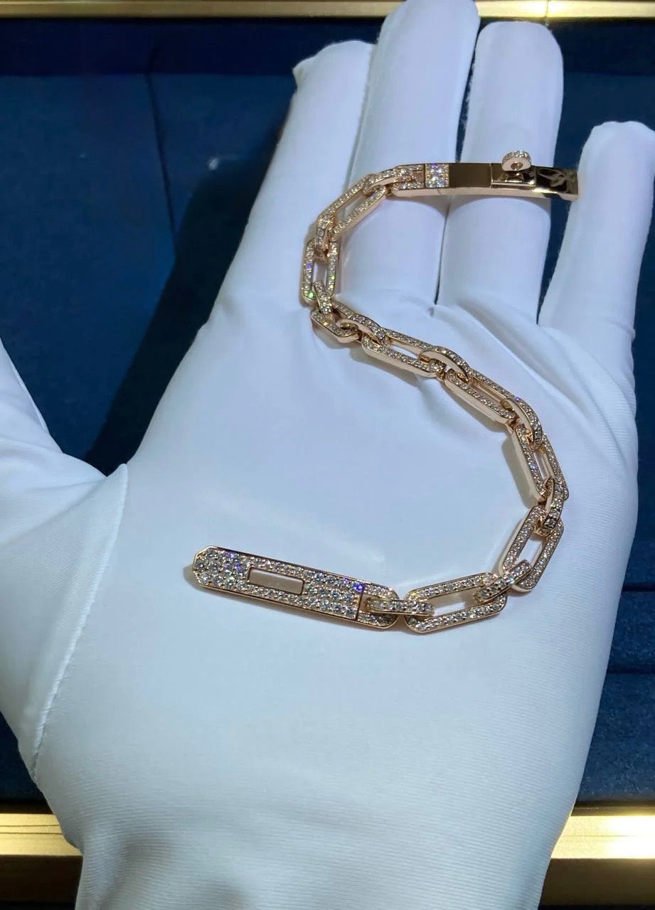 HRMS full pave diamond chain bracelet