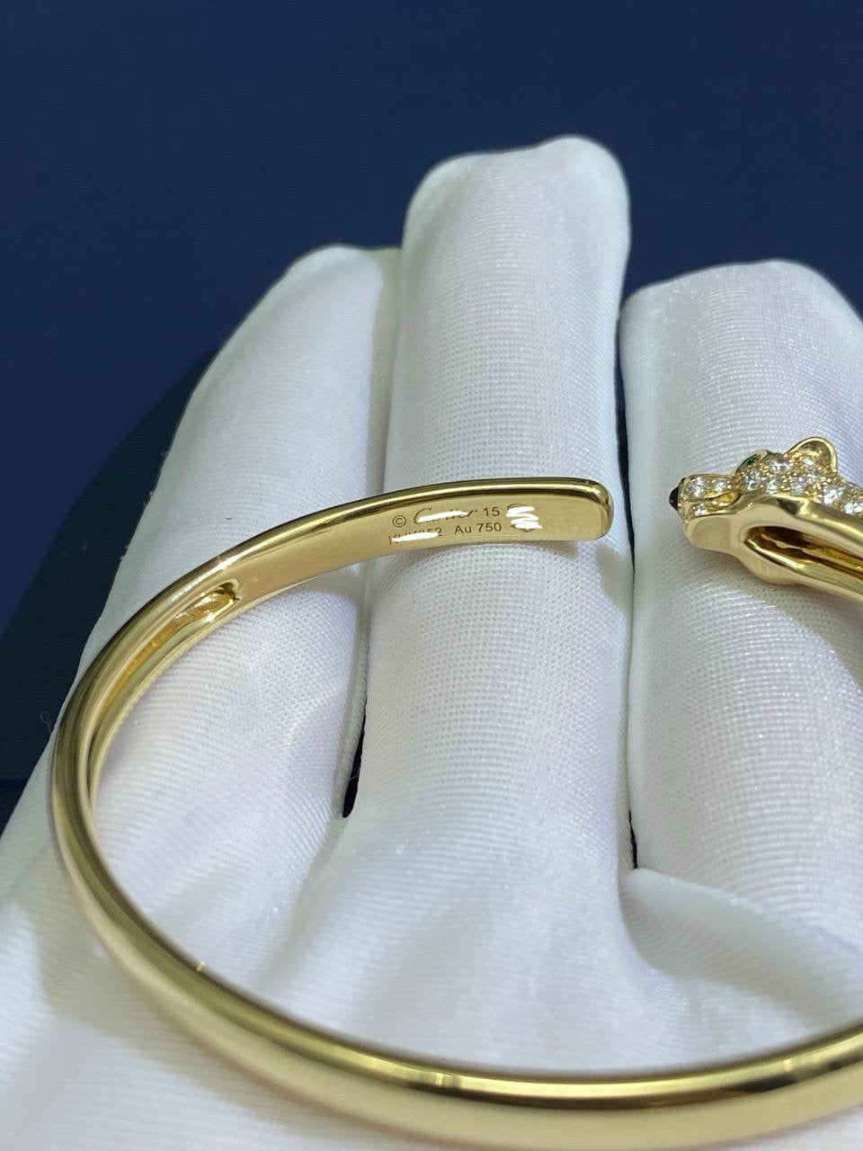 Panther half pave diamond bracelet