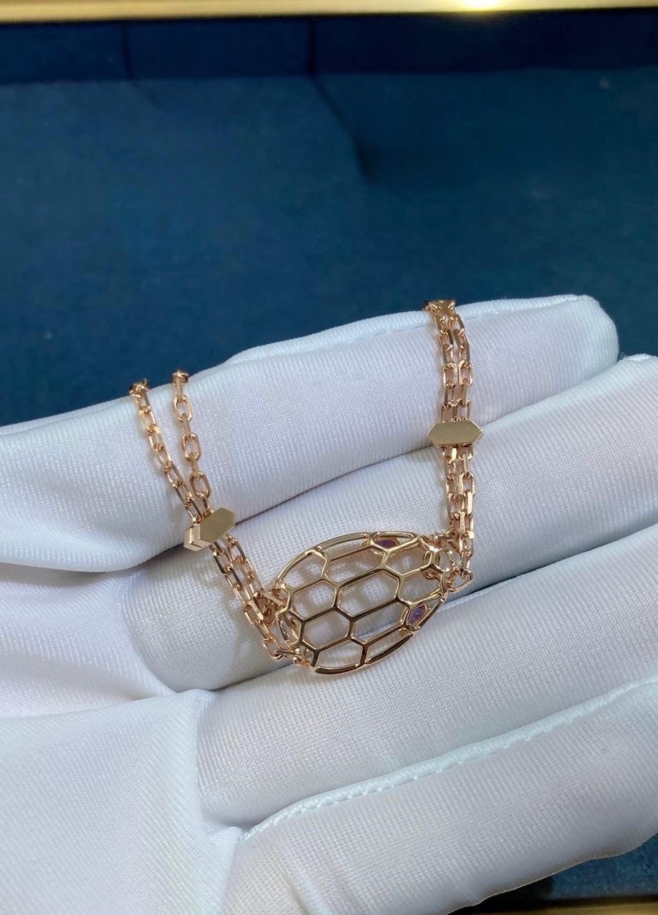 Serpenti Open-work chain bracelet with Amethyst