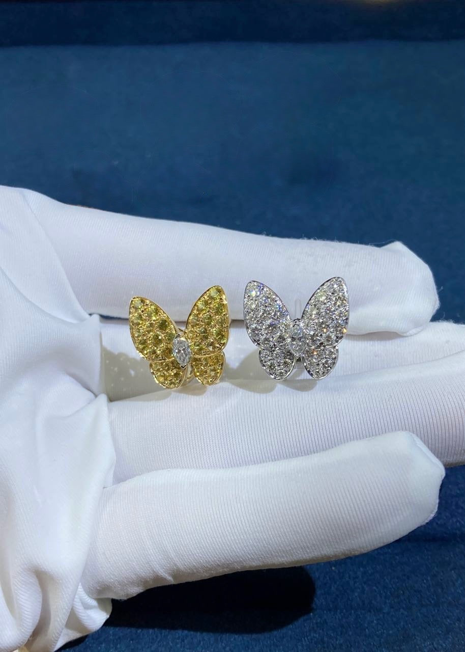 VC butterfly earrings with sapphires and diamonds