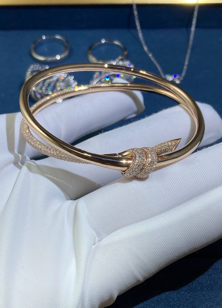 TC double row bracelet with half-pave diamonds