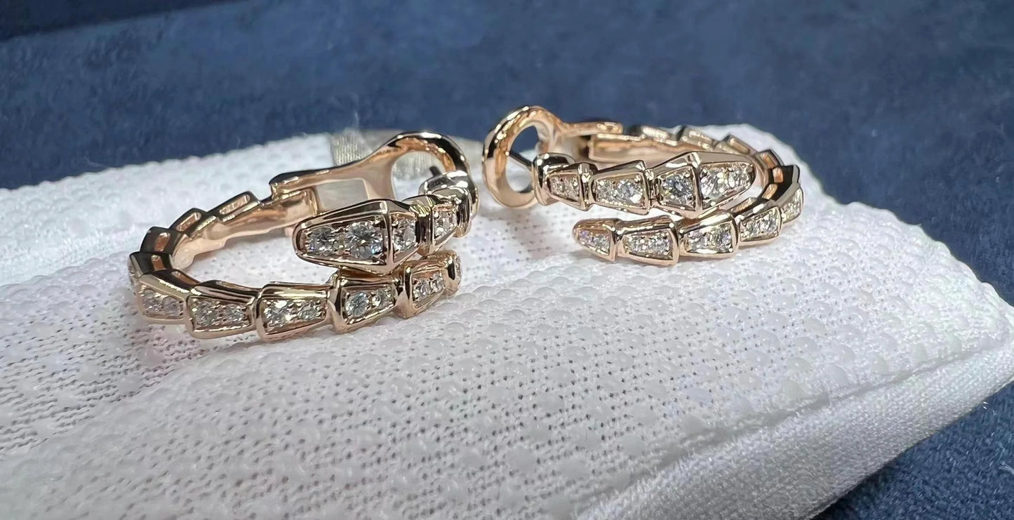 Serpenti full pave diamond earrings