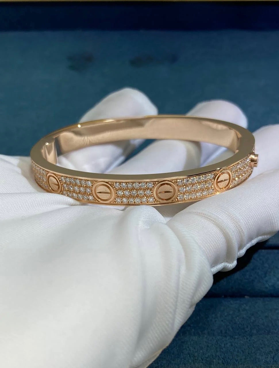 Love full pave diamond bracelet, Classic model