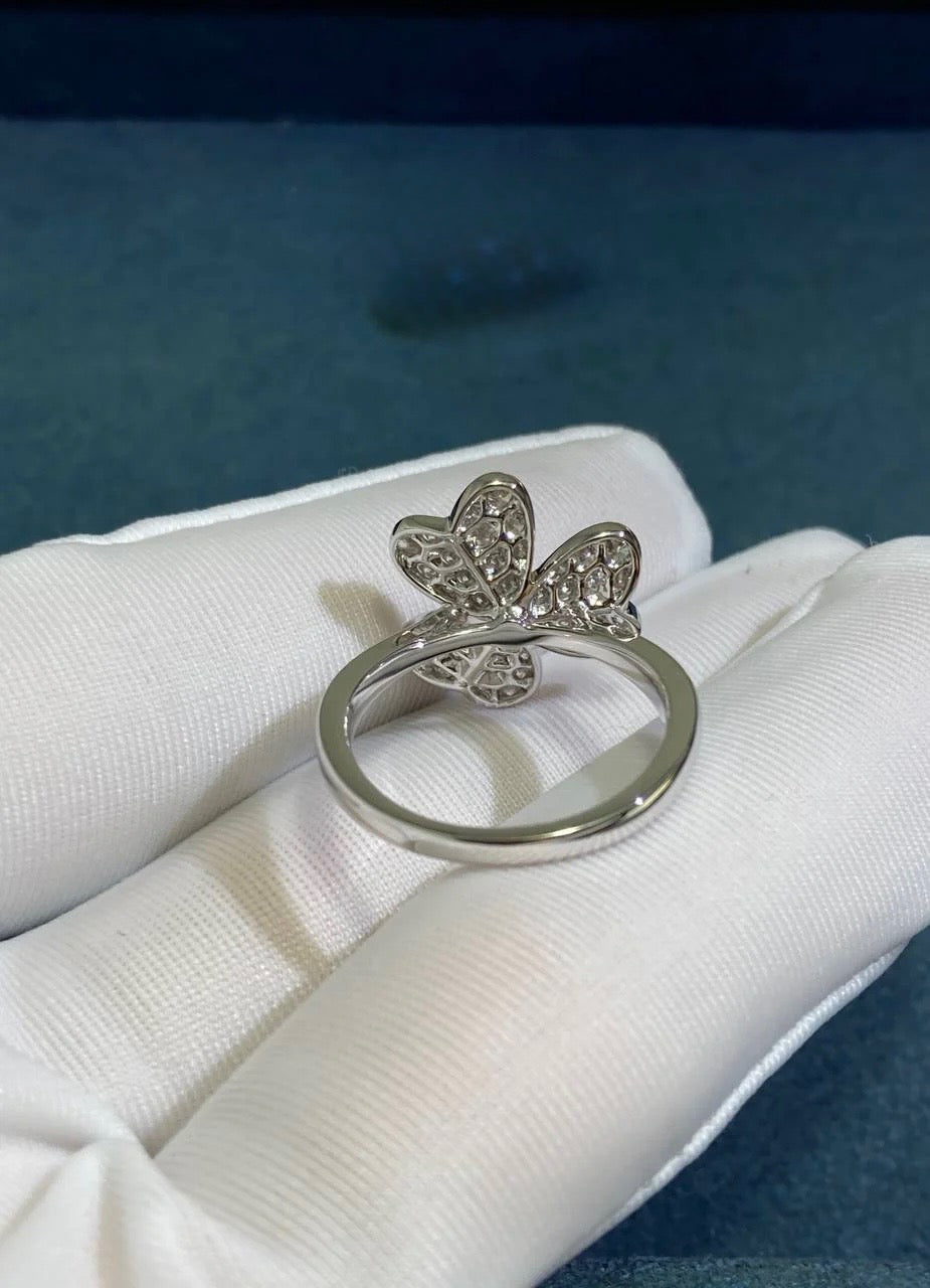 VC flower full pave diamond ring