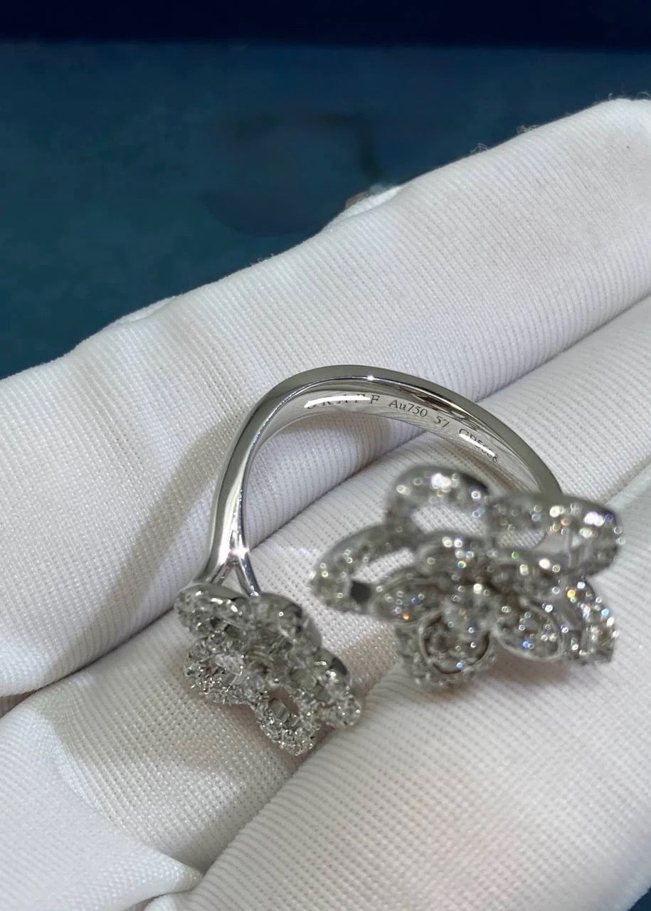 GRFF floral full pave double ring