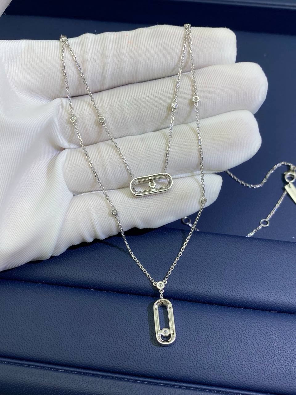 MSSK double row necklace with diamonds
