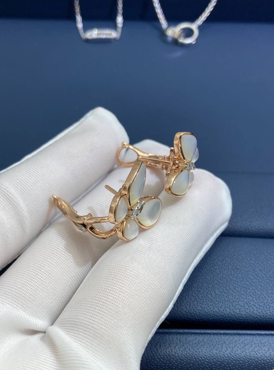 VC Butterfly earrings with 2 diamonds