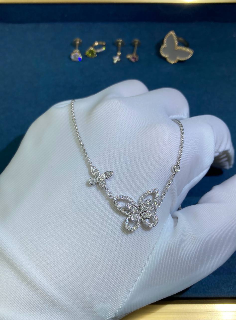 GRFF butterfly full pave diamond pendant