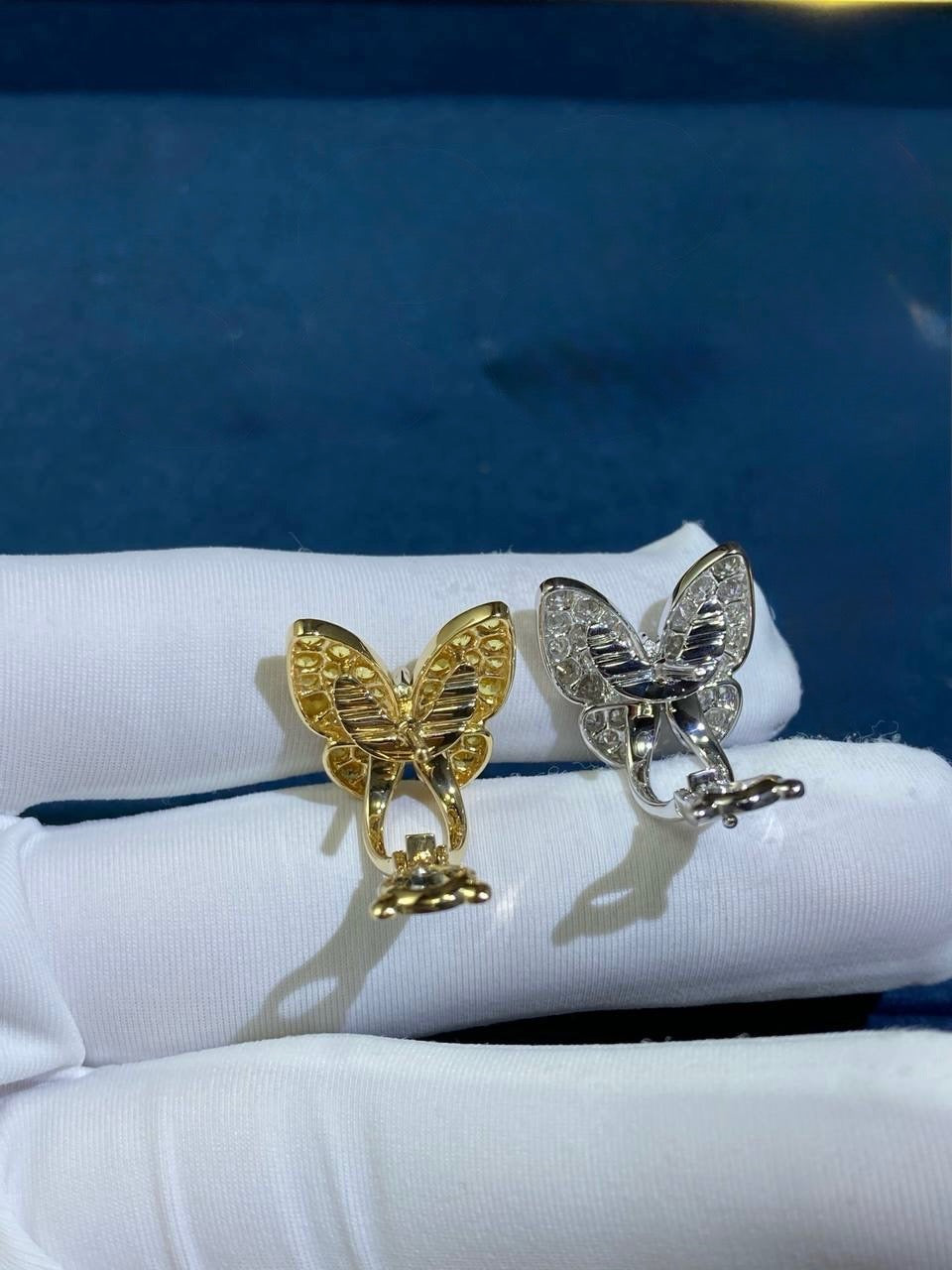 VC butterfly earrings with sapphires and diamonds