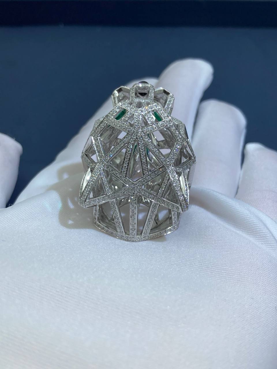Panther Open-work full pave diamond ring