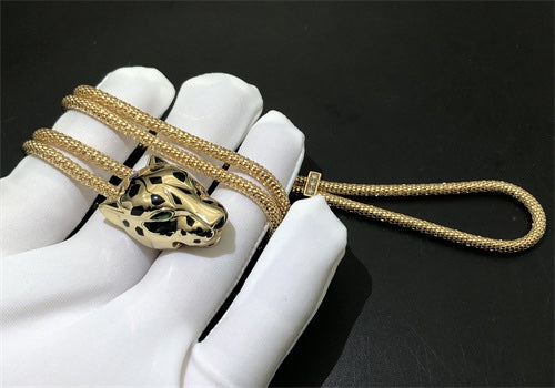 Panther long necklace with diamonds
