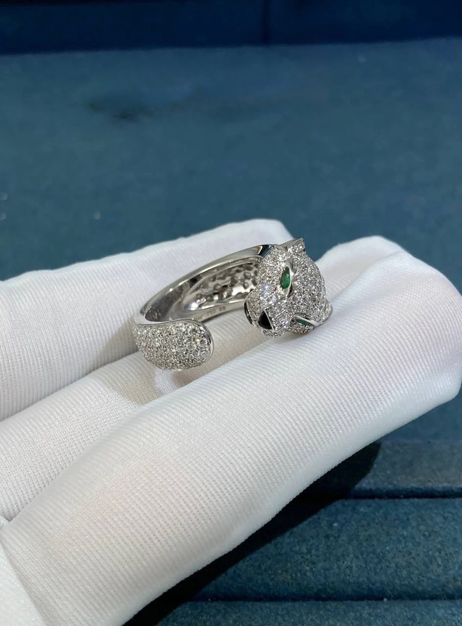 Panther full pave diamond ring Medium model
