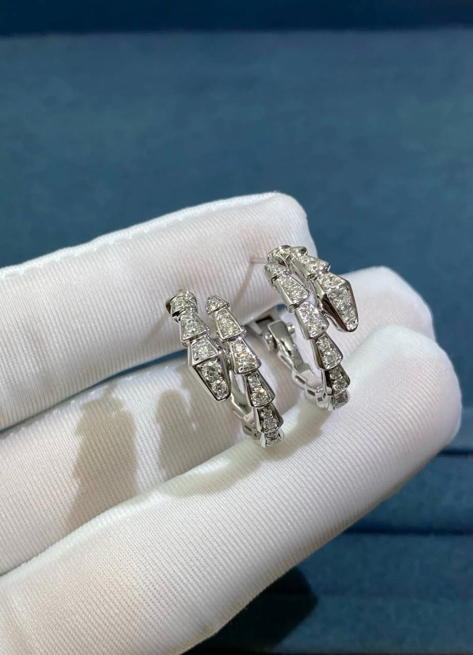 Serpenti full pave diamond earrings