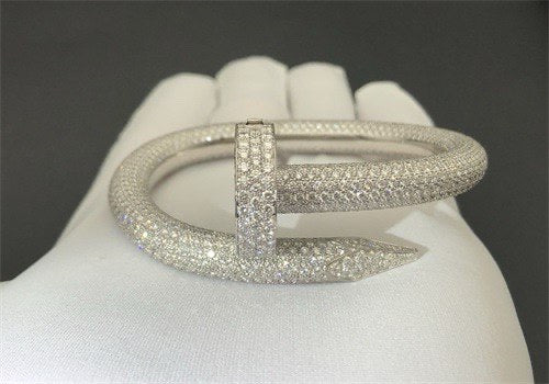 Nail full pave diamond bracelet, Large model