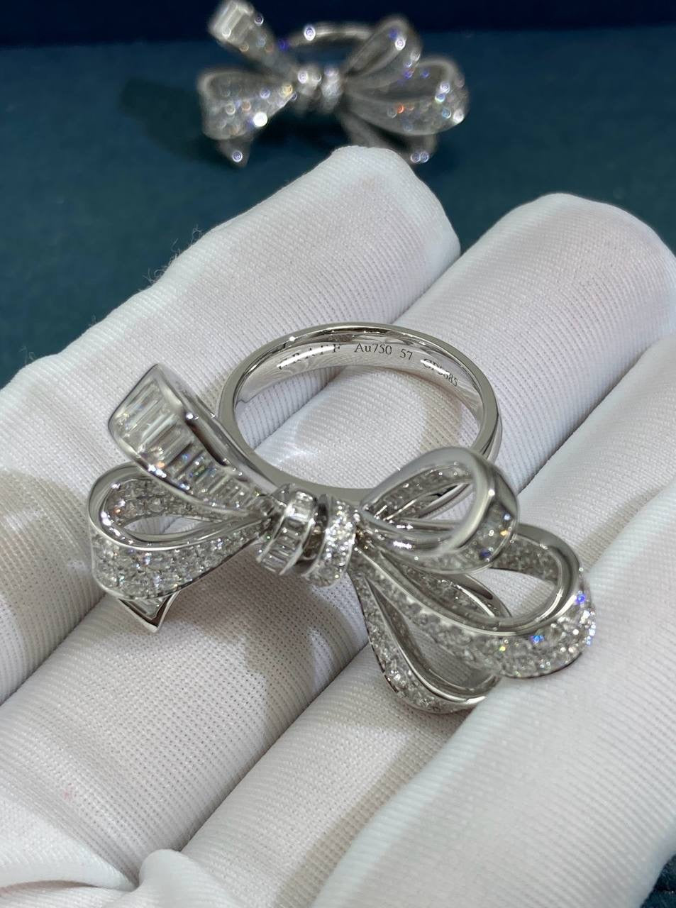 GRFF bow full pave diamond ring