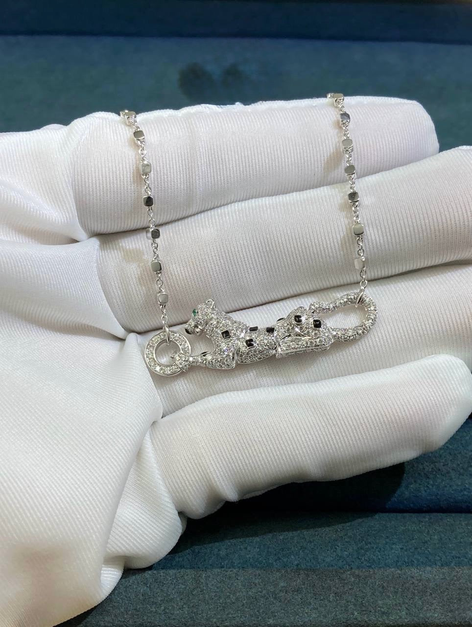 Panther full pave diamond pendant