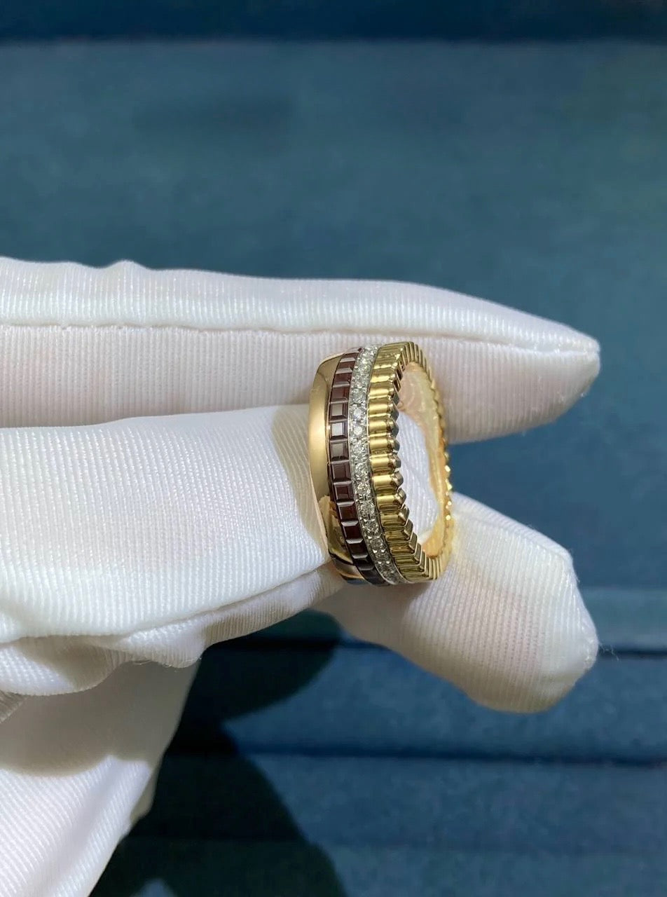 BCHRN half-pave diamond ring with PVD, Medium model