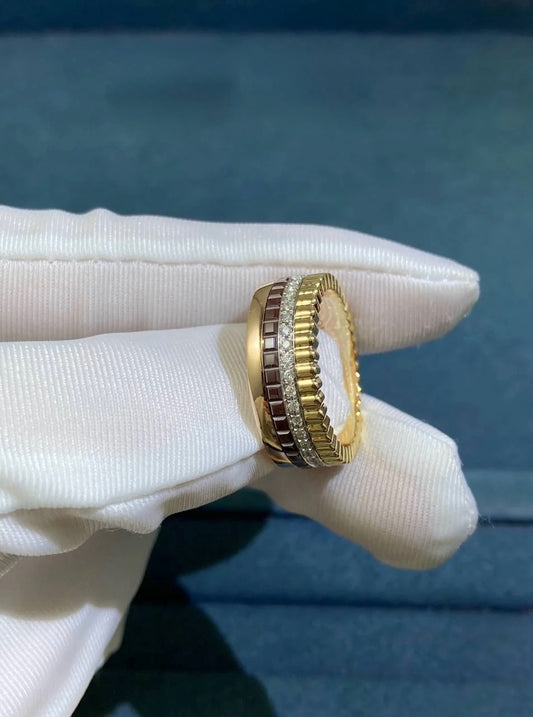 BCHRN half-pave diamond ring with PVD, Medium model