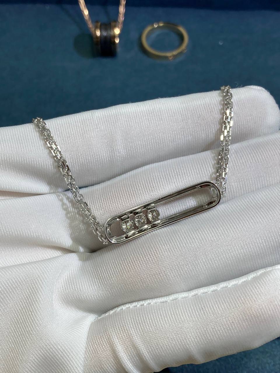 MSSK double chain bracelet with diamonds