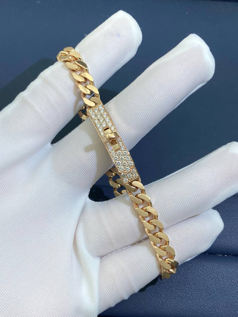 HRMS chain bracelet with diamonds