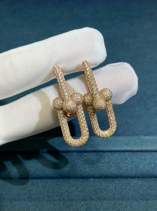 TC full pave diamond earrings, Large model