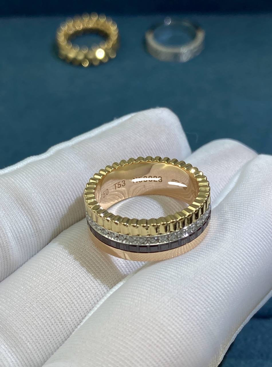 BCHRN half-pave diamond ring with PVD, Medium model