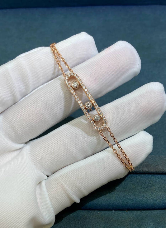 MSSK double chain bracelet with diamonds
