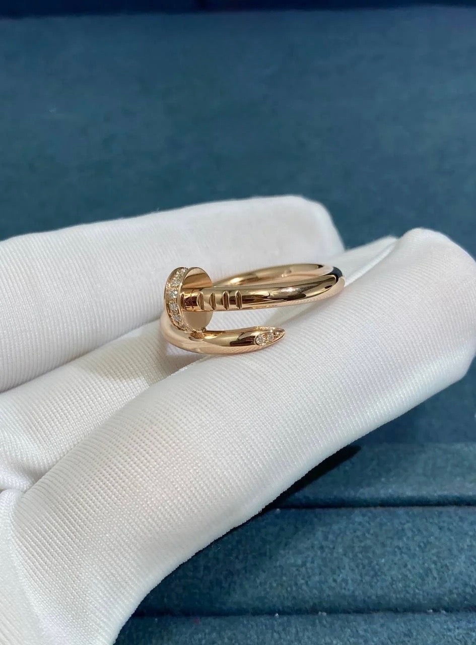 Nail ring with diamonds, Classic model