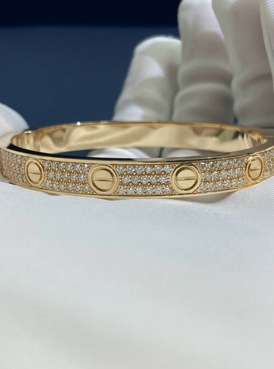 Love full pave diamond bracelet Classic model