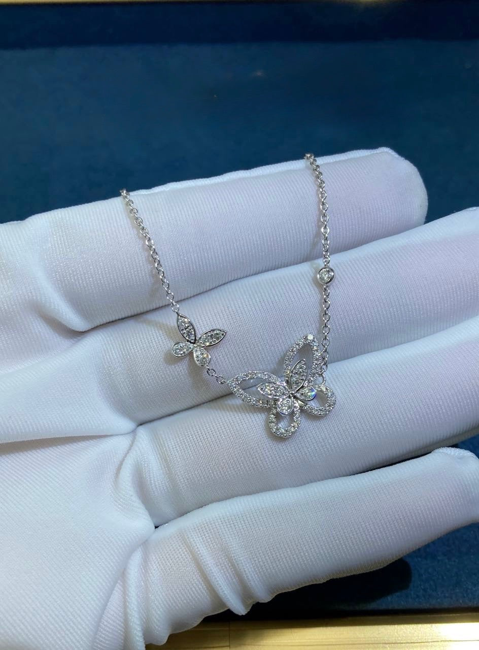 GRFF butterfly full pave diamond pendant
