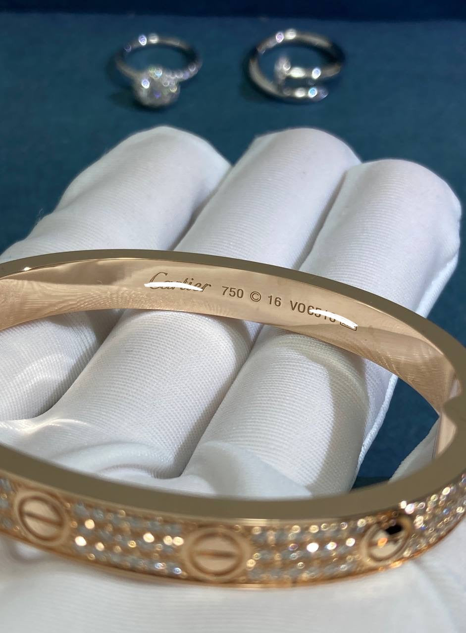 Love full pave diamond bracelet Classic model