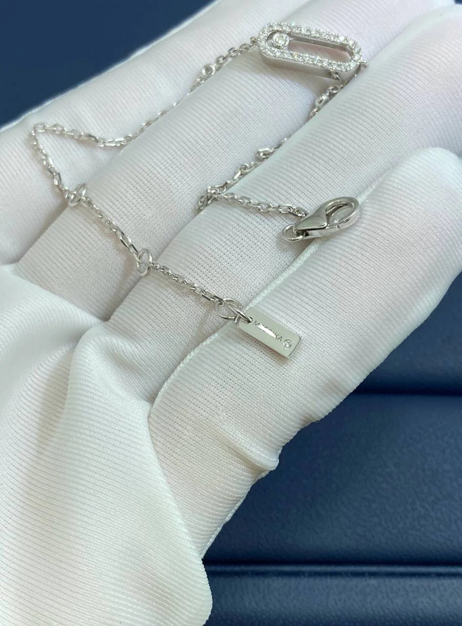 MSSK chain bracelet with diamonds