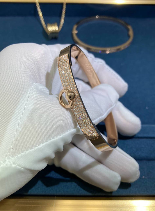 HRMS collie chain half-pave diamond bracelet