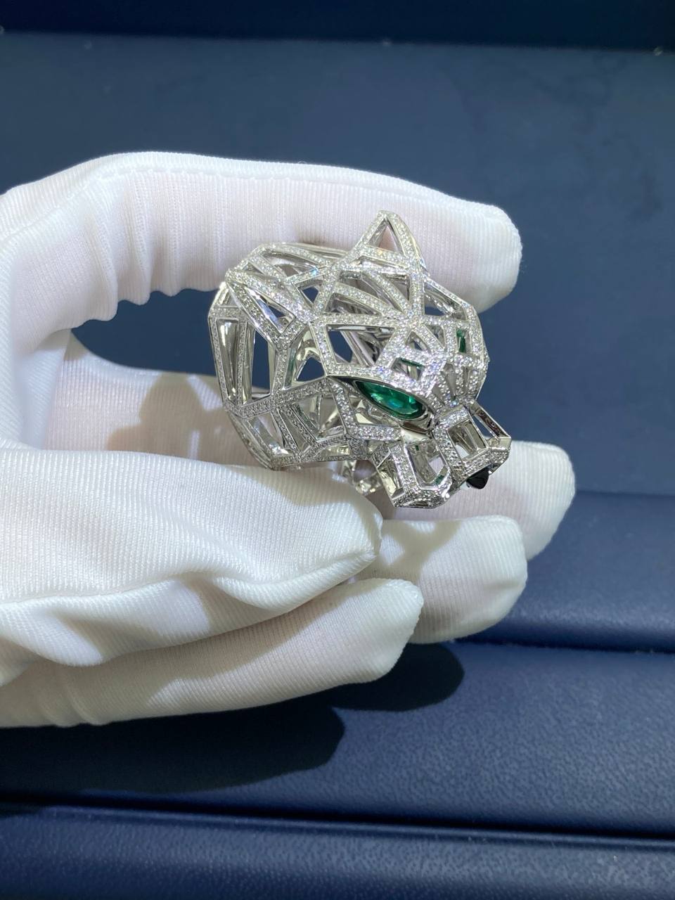 Panther Open-work full pave diamond ring